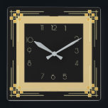 Art Deco Square Wall Clock<br><div class="desc">Great clock design. You will love it like others. Be free to use this design for other product you like or to customise and add your text. Follow me for more. Thank you. Have a nice day.</div>