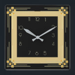 Art Deco Square Wall Clock<br><div class="desc">Great clock design. You will love it like others. Be free to use this design for other product you like or to customise and add your text. Follow me for more. Thank you. Have a nice day.</div>