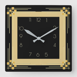 Art Deco Square Wall Clock