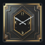 Art Deco Square Wall Clock<br><div class="desc">Great clock design. You will love it like others. Be free to use this design for other product you like or to customise and add your text. Follow me for more. Thank you. Have a nice day.</div>