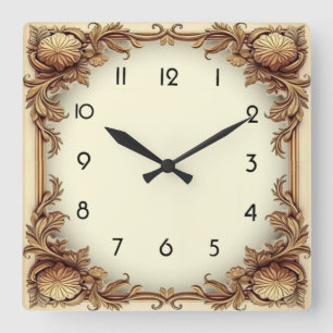 Art Deco Square Wall Clock