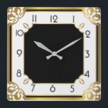 Art Deco Square Wall Clock<br><div class="desc">Great clock design. You will love it like others. Be free to use this design for other product you like or to customise and add your text. Follow me for more. Thank you. Have a nice day.</div>