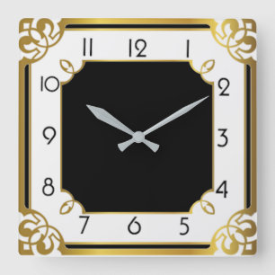 Art Deco Square Wall Clock
