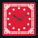 Art Deco Square Wall Clock<br><div class="desc">Art Deco style clock. Background colour can be changed.</div>