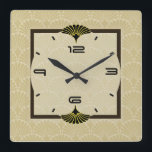 Art Deco Square Wall Clock<br><div class="desc">Great Art Deco clock design. You will love it like others. Be free to use this design for other product you like or to customise and add your text. Follow me for more. Thank you. Have a nice day.</div>