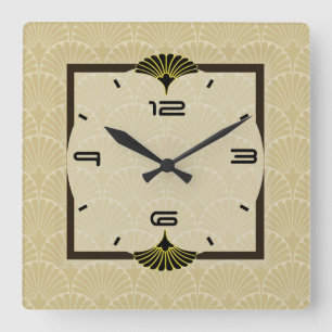 Art Deco Square Wall Clock
