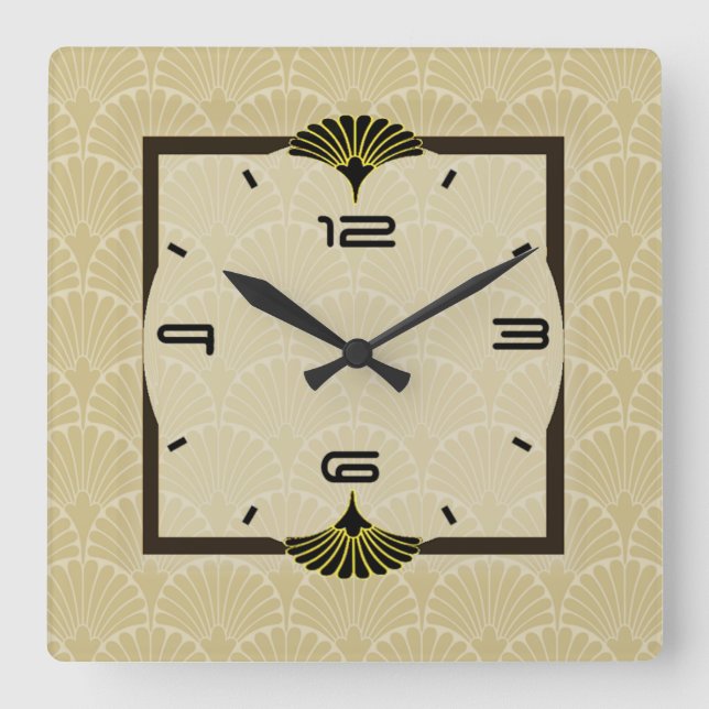 Art Deco Square Wall Clock (Front)