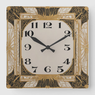 Art Deco Square Wall Clock