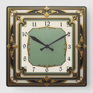 Art Deco Square Wall Clock