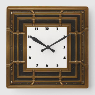 Art Deco Square Wall Clock