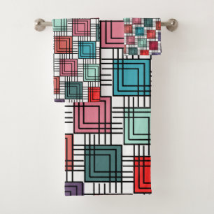 Art Deco Squares Bath Towel Set
