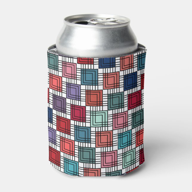 Art Deco Squares  Can Cooler (Can Front)