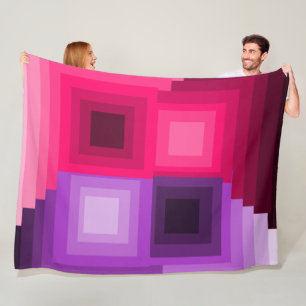 Art Deco Squares  Fleece Blanket