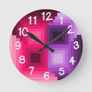 Art Deco Squares  Round Clock