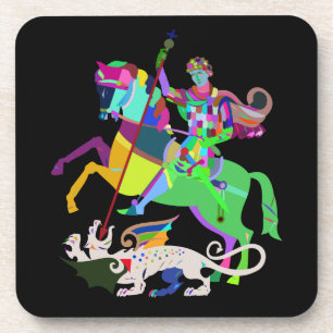 Art Deco St George the Dragon Slayer Coaster