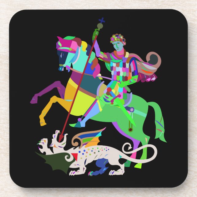 Art Deco St George the Dragon Slayer Coaster (Front)