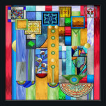 Art Deco Stained Glass 1 Acrylic Art<br><div class="desc">12” x 12” acrylic wall art with an image of a stained glass artwork with Art Deco flair, reminiscent of certain 1920s works. See matching wrapped canvas print, metal wall art, poster and wall decal. See the entire This & That Acrylic Wall Art collection in the ART & POSTERS section....</div>