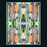 Art Deco Stained Glass 2 Poster<br><div class="desc">16” x 20” poster of a stained glass artwork with Art Deco flair, reminiscent of certain 1920s works. See matching wrapped canvas print, acrylic wall art, metal wall art and wall decal. See the entire This & That Poster collection in the ART & POSTERS section.</div>