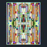 Art Deco Stained Glass 2 Poster<br><div class="desc">16” x 20” poster of a stained glass artwork with Art Deco flair, reminiscent of certain 1920s works. See matching wrapped canvas print, acrylic wall art, metal wall art and wall decal. See the entire This & That Poster collection in the ART & POSTERS section.</div>