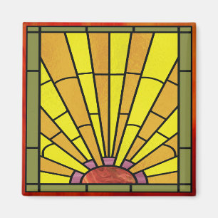 Art Deco Stained Glass 3 Magnet