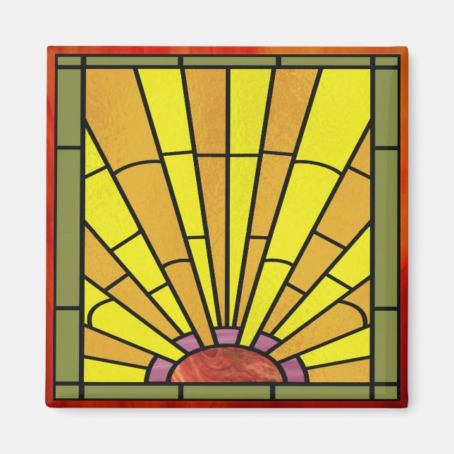 Art Deco Stained Glass 3 Magnet (Front)