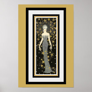 Art Deco Star Lady Poster