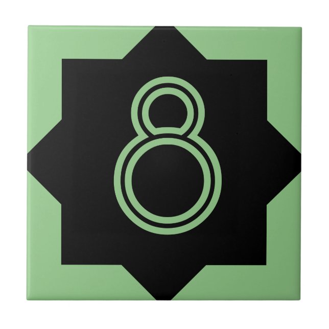 Art Deco Star Number Tile (Front)