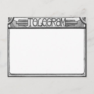 Art Deco Steampunk Telegram Postcard