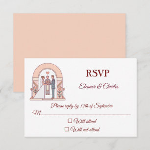 Art Deco Storybook Wedding RSVP Card