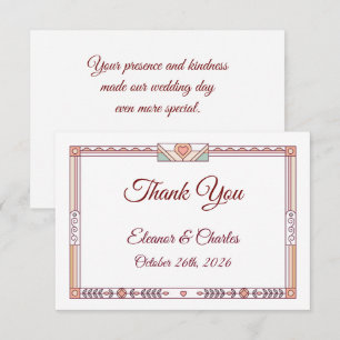 Art Deco Storybook Wedding Thank You Card