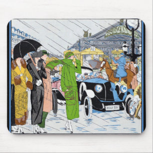 Art Deco Street Scene Mouse Mat