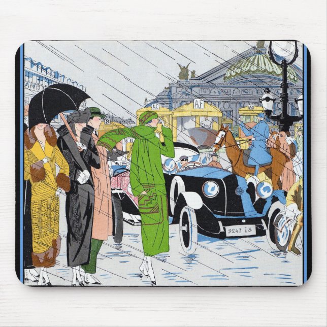 Art Deco Street Scene Mouse Mat (Front)