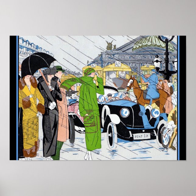 Art Deco Street Scene Poster (Front)