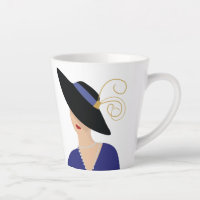 Art Deco Style 1930s Woman in Black Hat