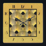 Art Deco Style Acrylic Wall Clock<br><div class="desc">I have made another Art Deco Style Clock. I have put the very popular fan style pattern at the centre and framed that in a gold style. This wall clock would look good on a wall in your home. Very Art Deco!</div>