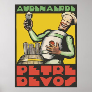 Art Deco style Belgian beer ad Poster