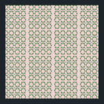 Art deco style blush pink and sage green  poster<br><div class="desc">Mid century design pattern art poster available as download. Blush  pink background with a geometric pattern print in sage green and a matt blue.</div>