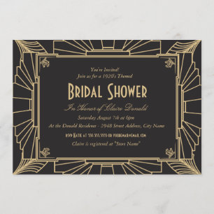 Art Deco Style Bridal Shower Invitation
