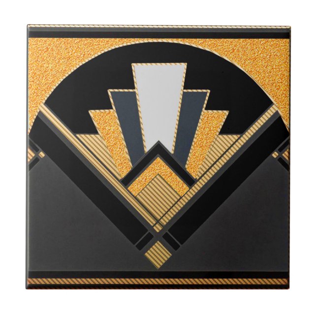 Art Deco Style Ceramic (Golden Grain) Tile (Front)