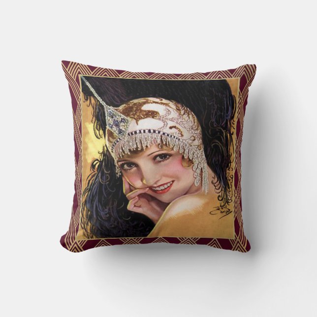 Art Deco Style Cushion - Flapper (Front)
