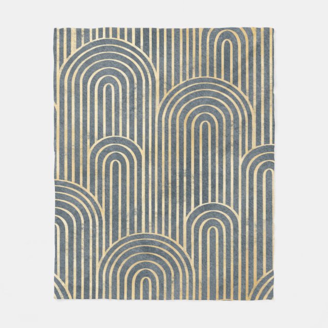 Art Deco style design luxury geometric seamless pa Fleece Blanket (Front)