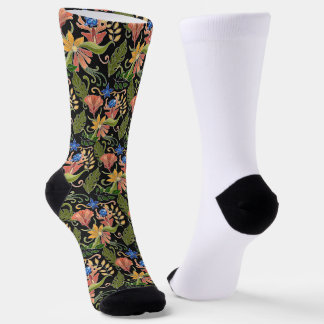 Art Deco Style Flower and Vine Socks