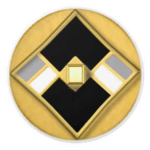 Art Deco Style Geometric Ceramic Knob