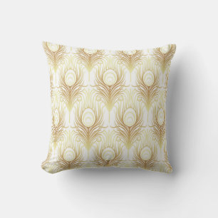 Art deco style geometric seamless pattern in black cushion