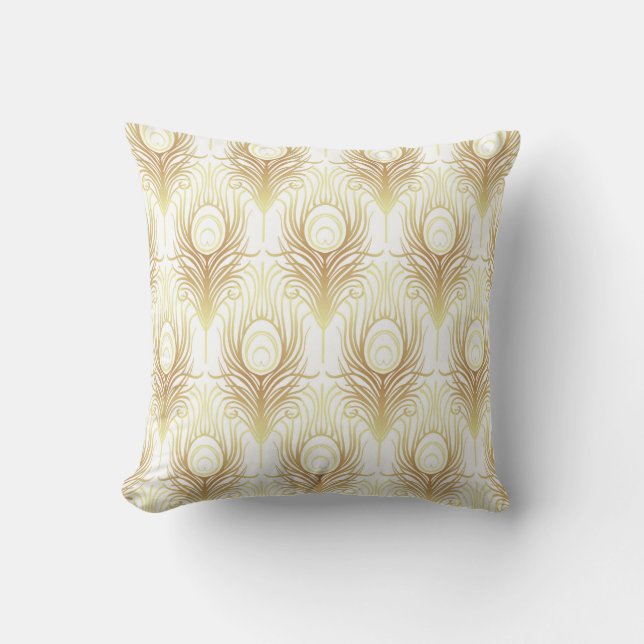 Art deco style geometric seamless pattern in black cushion (Front)