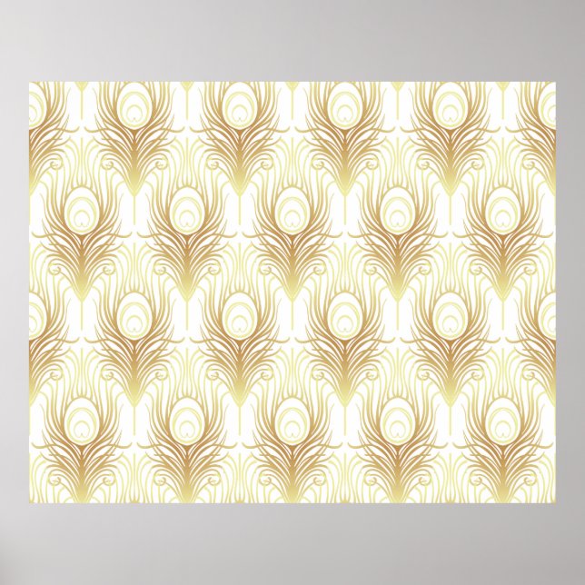 Art deco style geometric seamless pattern in black poster (Front)
