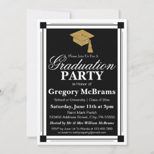 Art Deco Style Graduation Party Invitation