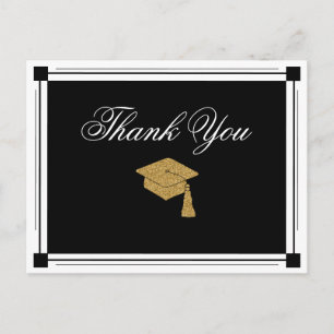 Art Deco Style Graduation Thank You Postcard