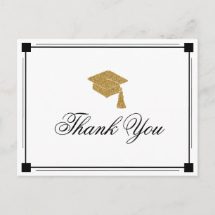 Art Deco Style Graduation Thank You Postcard