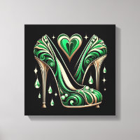Art Deco Style Green Stilettos